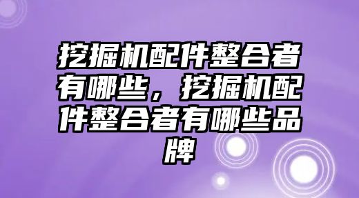 挖掘機(jī)配件整合者有哪些，挖掘機(jī)配件整合者有哪些品牌