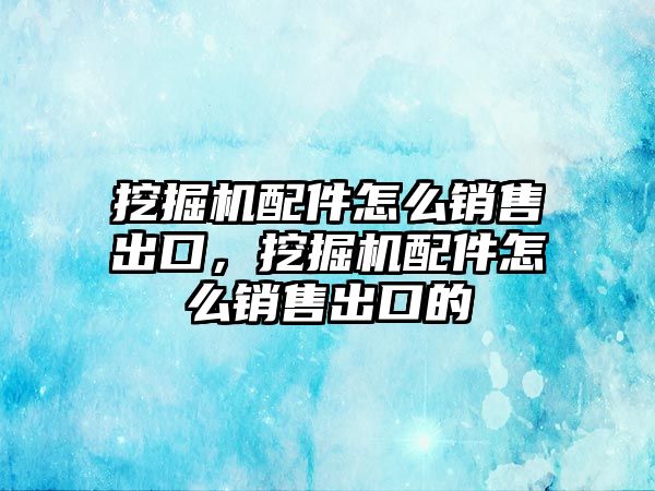 挖掘機配件怎么銷售出口，挖掘機配件怎么銷售出口的