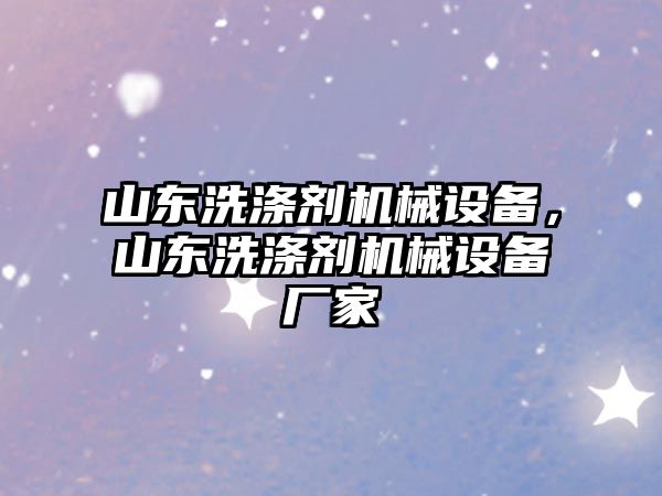 山東洗滌劑機械設備，山東洗滌劑機械設備廠家