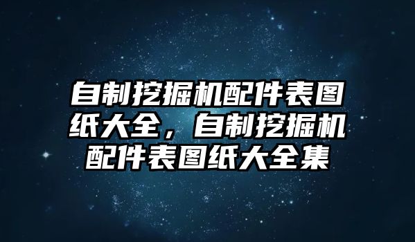 自制挖掘機(jī)配件表圖紙大全，自制挖掘機(jī)配件表圖紙大全集