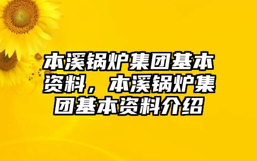 本溪鍋爐集團(tuán)基本資料，本溪鍋爐集團(tuán)基本資料介紹