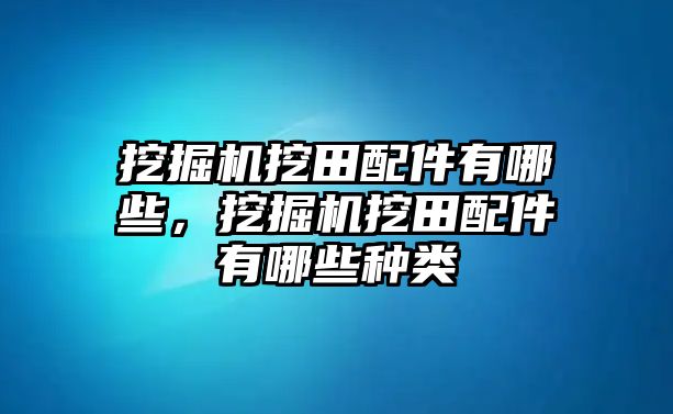 挖掘機挖田配件有哪些，挖掘機挖田配件有哪些種類