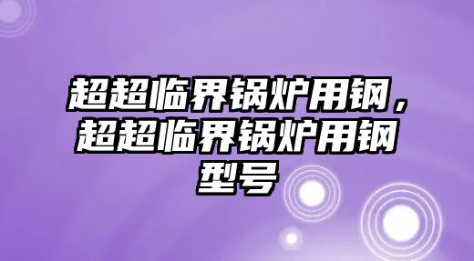 超超臨界鍋爐用鋼，超超臨界鍋爐用鋼型號