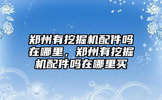 鄭州有挖掘機配件嗎在哪里，鄭州有挖掘機配件嗎在哪里買