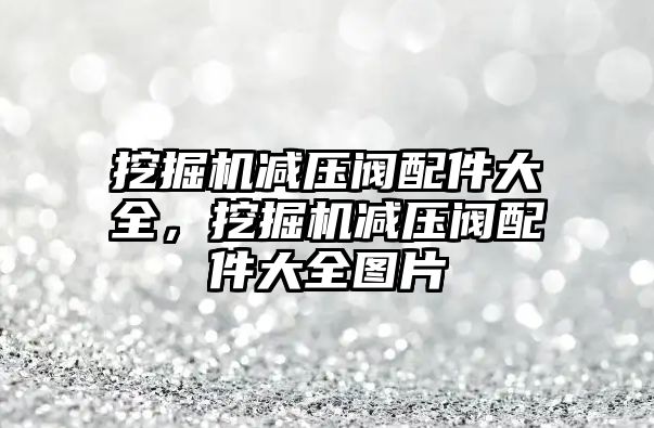 挖掘機減壓閥配件大全，挖掘機減壓閥配件大全圖片