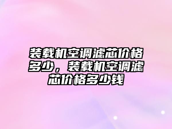 裝載機空調濾芯價格多少，裝載機空調濾芯價格多少錢