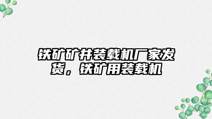 鐵礦礦井裝載機(jī)廠家發(fā)貨，鐵礦用裝載機(jī)