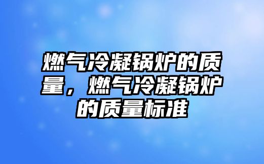 燃?xì)饫淠仩t的質(zhì)量，燃?xì)饫淠仩t的質(zhì)量標(biāo)準(zhǔn)