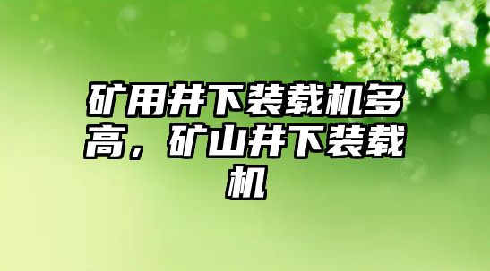 礦用井下裝載機多高，礦山井下裝載機