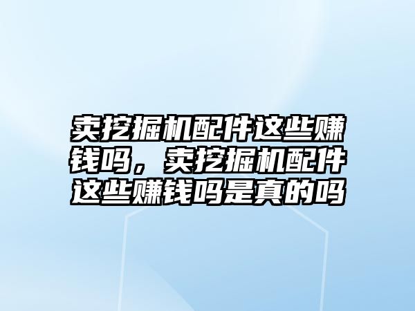 賣挖掘機配件這些賺錢嗎，賣挖掘機配件這些賺錢嗎是真的嗎