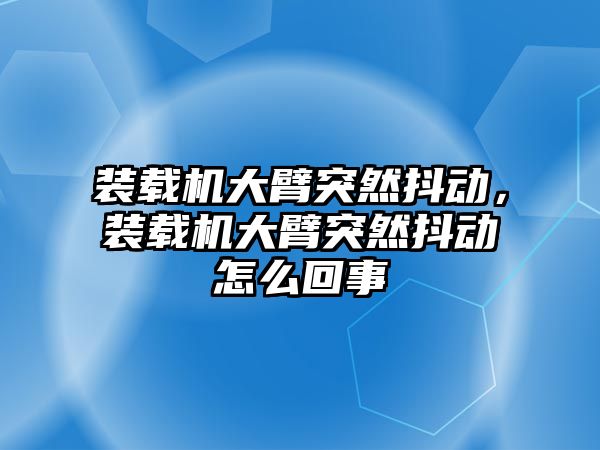 裝載機大臂突然抖動，裝載機大臂突然抖動怎么回事