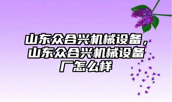 山東眾合興機(jī)械設(shè)備，山東眾合興機(jī)械設(shè)備廠怎么樣