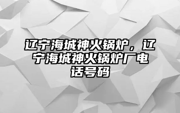 遼寧海城神火鍋爐，遼寧海城神火鍋爐廠電話號碼