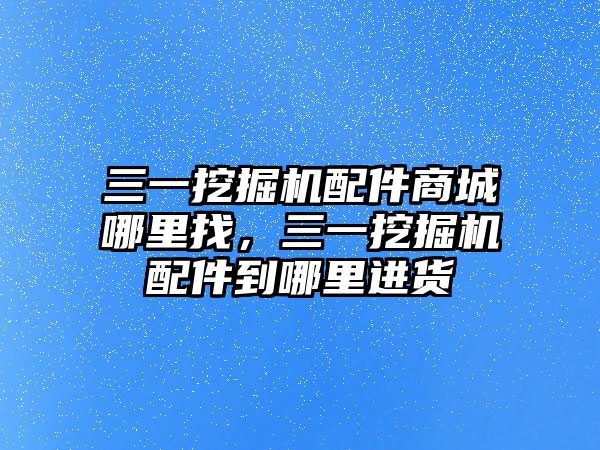 三一挖掘機配件商城哪里找，三一挖掘機配件到哪里進貨