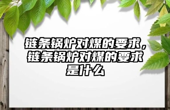 鏈條鍋爐對(duì)煤的要求，鏈條鍋爐對(duì)煤的要求是什么