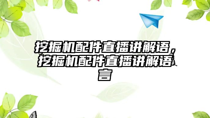 挖掘機配件直播講解語，挖掘機配件直播講解語言