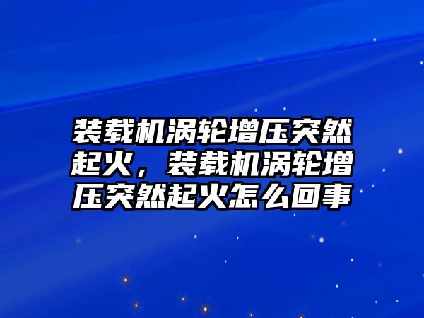 裝載機(jī)渦輪增壓突然起火，裝載機(jī)渦輪增壓突然起火怎么回事