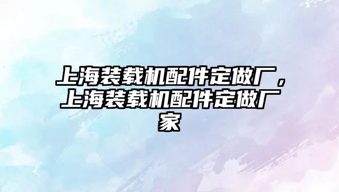 上海裝載機配件定做廠，上海裝載機配件定做廠家