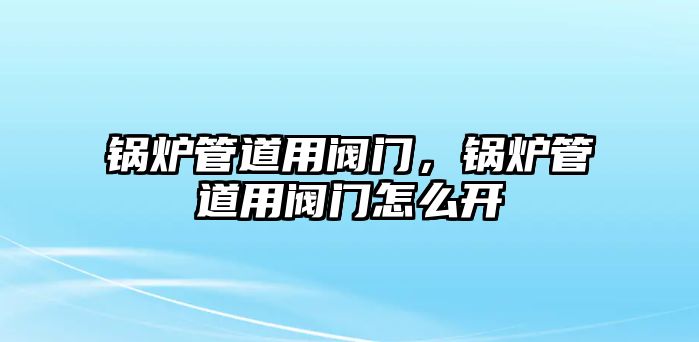 鍋爐管道用閥門，鍋爐管道用閥門怎么開