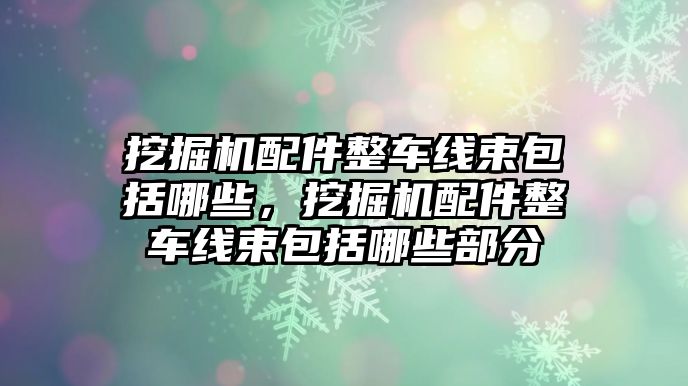 挖掘機配件整車線束包括哪些，挖掘機配件整車線束包括哪些部分