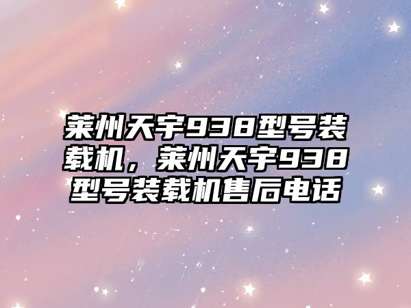 萊州天宇938型號裝載機(jī)，萊州天宇938型號裝載機(jī)售后電話