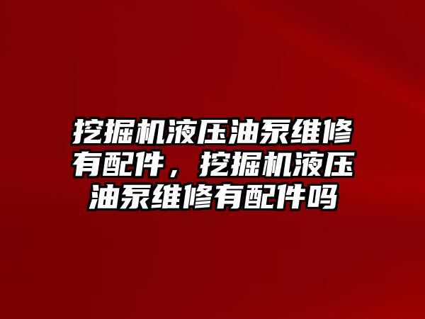 挖掘機液壓油泵維修有配件，挖掘機液壓油泵維修有配件嗎