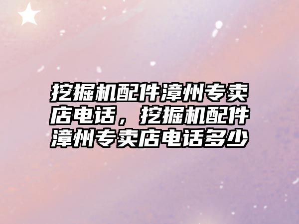 挖掘機配件漳州專賣店電話，挖掘機配件漳州專賣店電話多少