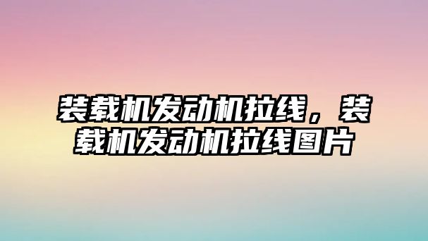 裝載機發(fā)動機拉線，裝載機發(fā)動機拉線圖片