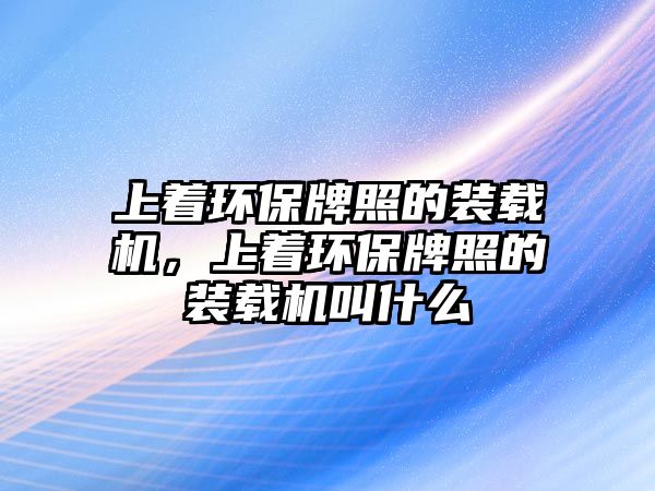 上著環(huán)保牌照的裝載機(jī)，上著環(huán)保牌照的裝載機(jī)叫什么