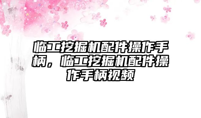 臨工挖掘機配件操作手柄，臨工挖掘機配件操作手柄視頻