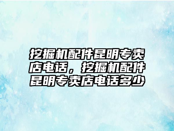 挖掘機配件昆明專賣店電話，挖掘機配件昆明專賣店電話多少