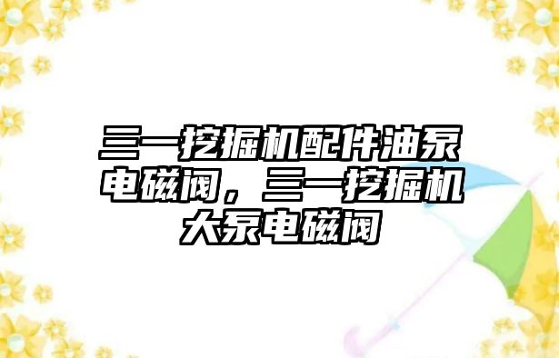 三一挖掘機配件油泵電磁閥，三一挖掘機大泵電磁閥