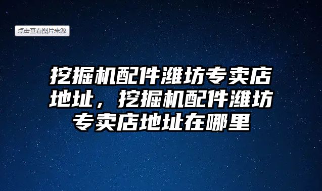 挖掘機配件濰坊專賣店地址，挖掘機配件濰坊專賣店地址在哪里