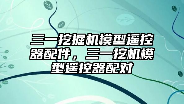 三一挖掘機模型遙控器配件，三一挖機模型遙控器配對