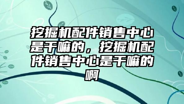 挖掘機配件銷售中心是干嘛的，挖掘機配件銷售中心是干嘛的啊