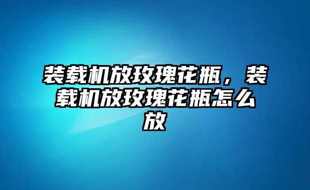 裝載機(jī)放玫瑰花瓶，裝載機(jī)放玫瑰花瓶怎么放