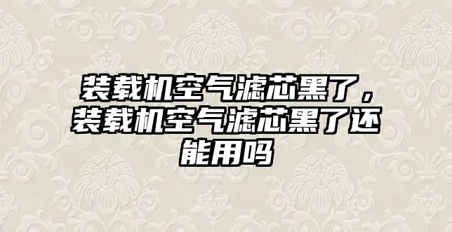 裝載機空氣濾芯黑了，裝載機空氣濾芯黑了還能用嗎