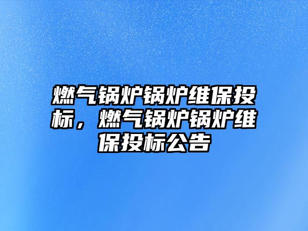 燃氣鍋爐鍋爐維保投標，燃氣鍋爐鍋爐維保投標公告