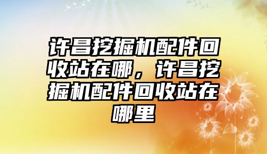 許昌挖掘機配件回收站在哪，許昌挖掘機配件回收站在哪里