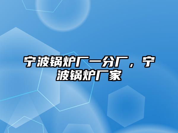 寧波鍋爐廠一分廠，寧波鍋爐廠家