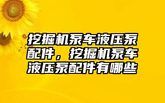 挖掘機(jī)泵車液壓泵配件，挖掘機(jī)泵車液壓泵配件有哪些