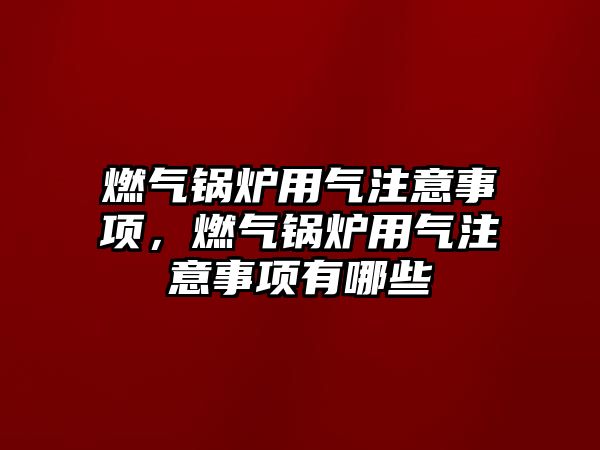 燃氣鍋爐用氣注意事項，燃氣鍋爐用氣注意事項有哪些