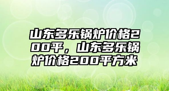 山東多樂(lè)鍋爐價(jià)格200平，山東多樂(lè)鍋爐價(jià)格200平方米