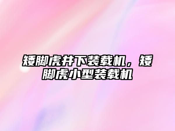 矮腳虎井下裝載機，矮腳虎小型裝載機