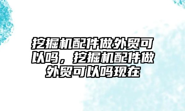 挖掘機配件做外貿(mào)可以嗎，挖掘機配件做外貿(mào)可以嗎現(xiàn)在