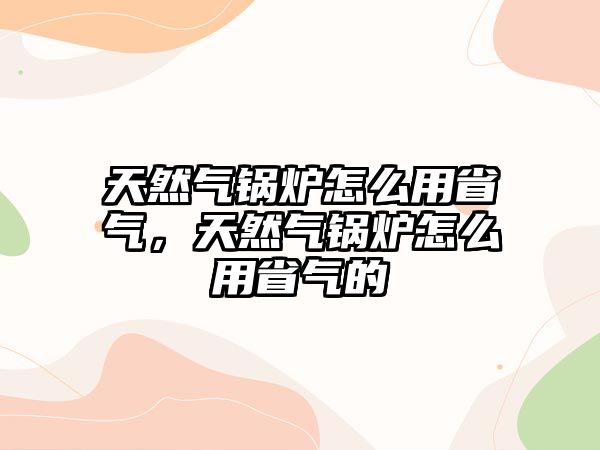 天然氣鍋爐怎么用省氣，天然氣鍋爐怎么用省氣的