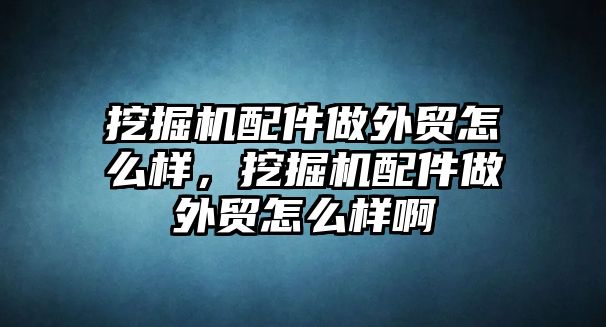 挖掘機配件做外貿(mào)怎么樣，挖掘機配件做外貿(mào)怎么樣啊