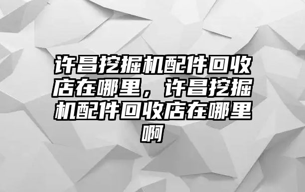 許昌挖掘機(jī)配件回收店在哪里，許昌挖掘機(jī)配件回收店在哪里啊