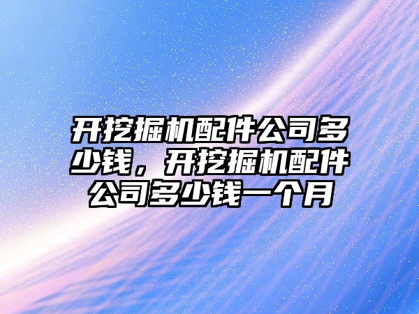 開挖掘機配件公司多少錢，開挖掘機配件公司多少錢一個月