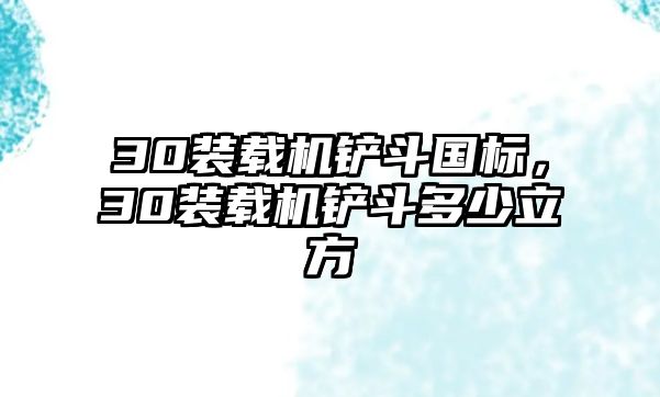 30裝載機鏟斗國標，30裝載機鏟斗多少立方